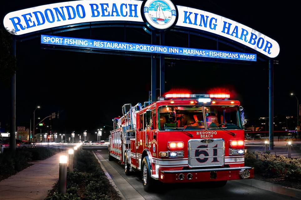Redondo Beach Fire Truck 61 King Harbor Sign 2 (1) - Copy (2)
